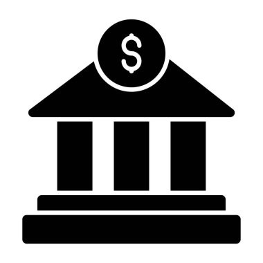 Kolayca değiştirebilen veya düzenleyebilen bankacılık kabartma vektör simgesi