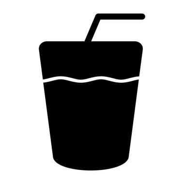 Bir bardak buz simgesinin vektör çizimi