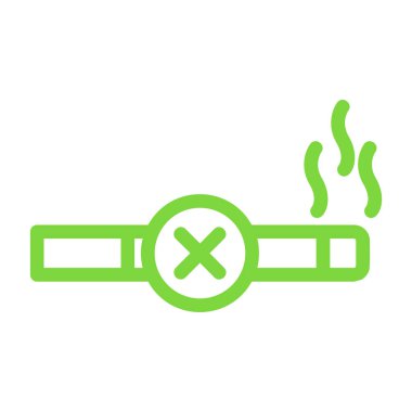 Dumanı tüten ikon. Düz renk. vektör illüstrasyonu.