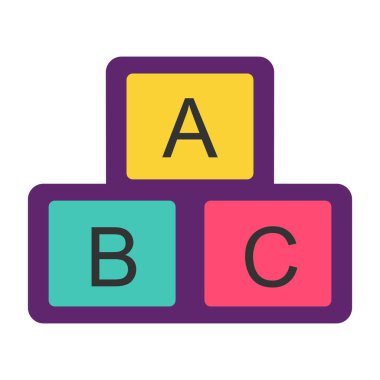 abc blok simge vektör illüstrasyonu
