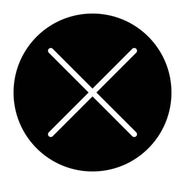 Beyaz arkaplanda çapraz daire simgesi