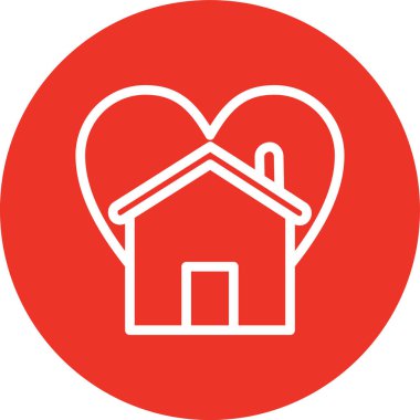 ev kalbi simgesi, vektör illüstrasyonu