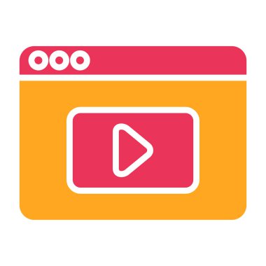 Video kamera düz simgesi, vektör illüstrasyonu