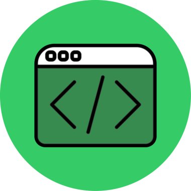 Kod kodlama geliştirme simgesi - taslak biçimi