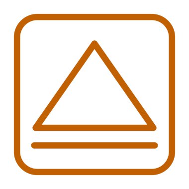 Ok yukarı vektör simgesi. Tarzıdır düz simgesi simgesi, kahverengi renk, beyaz arka plan.