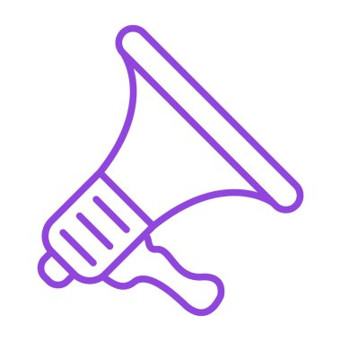 megafon hoparlör hattı ikon vektör illüstrasyonu