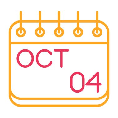 Beyaz arkaplanda izole edilmiş Ekim simgesi olan takvim işareti.