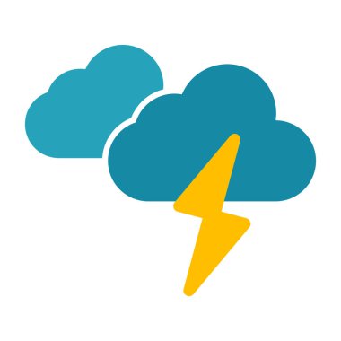 vektör yıldırım düz simgesi