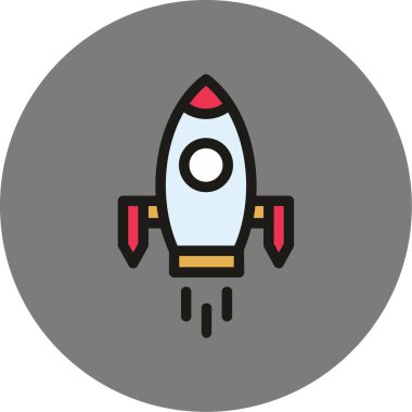 Uzay Gemisi Web simgesi, vektör illüstrasyonu