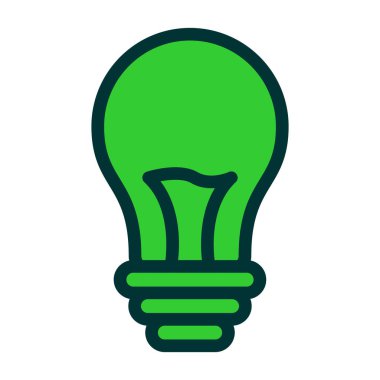 yeşil ampul simgesi, vektör illüstrasyonu