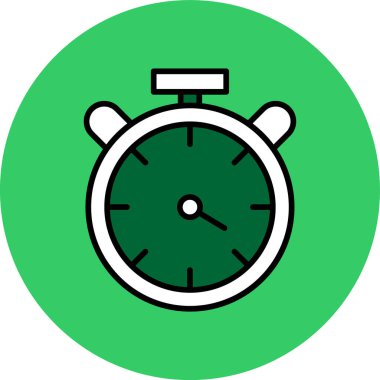 Alarm saati simgesi renk ana hatları vektörü