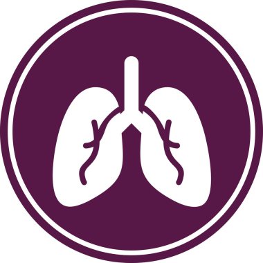Akciğerler yuvarlak vektör simgesi