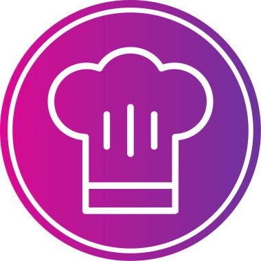 Şef şapka simgesi, basit vektör illüstrasyonu