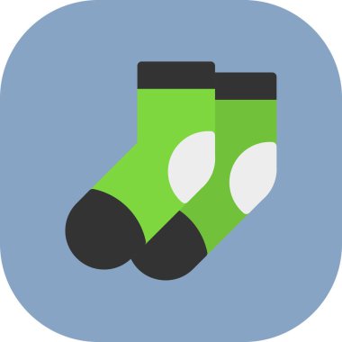 çorap yassı simgesi, vektör illüstrasyonu