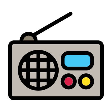 Beyaz arkaplanda radyo simgesi çizimi