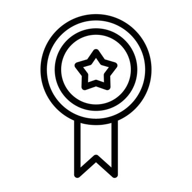 Madalya vektörü ince çizgi simgesi