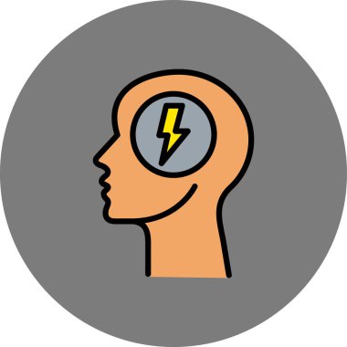 Moda Biçimli Beyin Simgesi İzole Arkaplan