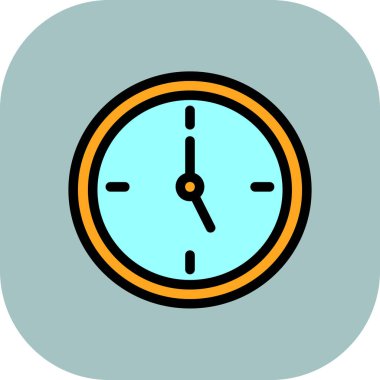 Saat simgesi, vektör illüstrasyonu