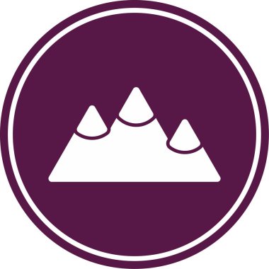 Dağ ikonu vektör çizimi. düz biçim.