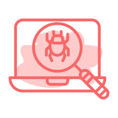 Böcek ikonlu bilgisayar virüsü. düz tasarım biçimi