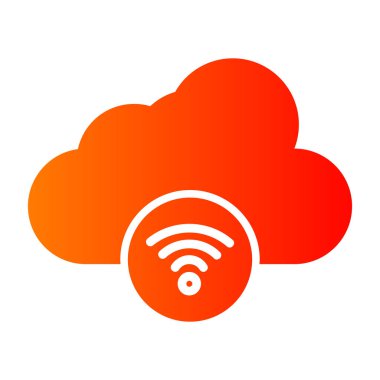 bulut teknolojisi simgesi, düz vektör