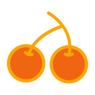 kiraz meyvesi simgesi, vektör illüstrasyonu