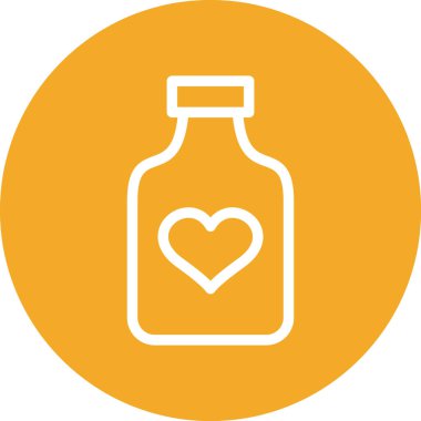 Bir şişe simgesinin vektör illüstrasyonu