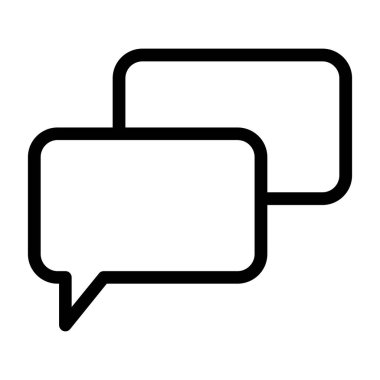 Sohbet ikonu vektörü. İnce çizgi işareti. izole edilmiş sınır sembolü çizimi