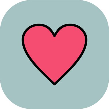 Kişisel ve ticari kullanım için kalp vektörü simgesi simgesi vektör çizimi..