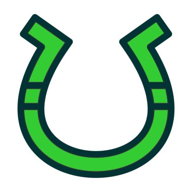 Mavi arka planda yeşil bir atın vektör çizimi