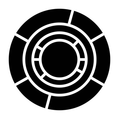 Pasta çizelgesi simgesi, basit siyah illüstrasyon