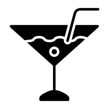 Kokteyl simgesi, vektör illüstrasyonu