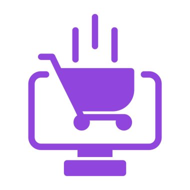 çevrimiçi alışveriş simgesi, vektör illüstrasyonu