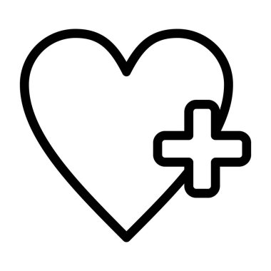 Kalp ikonu vektör illüstrasyonu