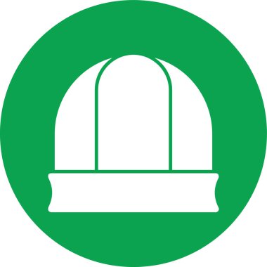 Yeşil arkaplanı olan bir şapkanın vektör çizimi