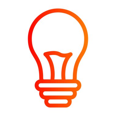 Ampul simgesi vektörü. İnce çizgi işareti. izole edilmiş sınır sembolü çizimi