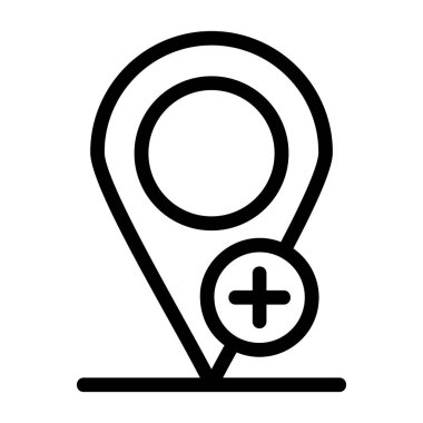 konum vektörü ince çizgi simgesi