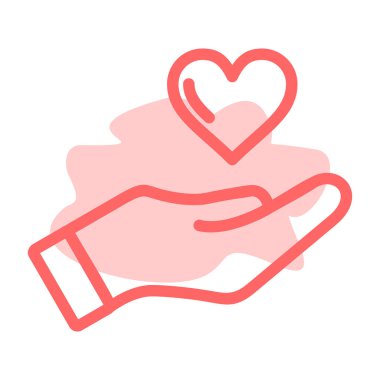 Bir kalp simgesini tutan el.