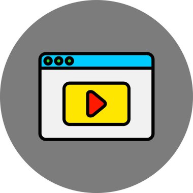 video oynatıcı simgesi, vektör illüstrasyonu