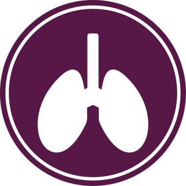 Akciğerler yuvarlak vektör simgesi