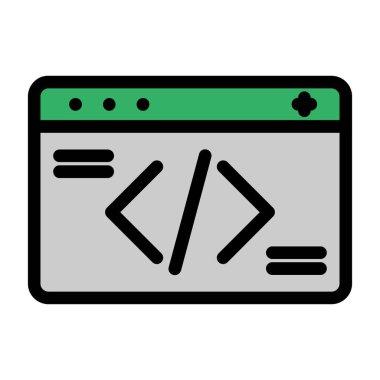 Web Sitesi Vektör Satır Simgesi Tasarımı