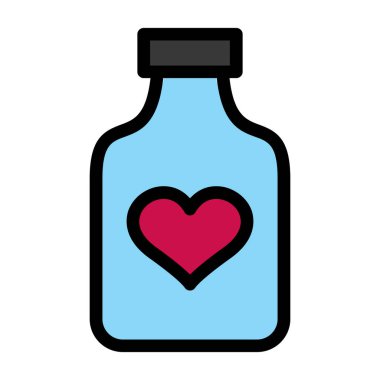 Kalp Doldurulmuş Vektör Simgesi Tasarımı