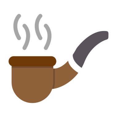 Dumanlı bir boru vektör illüstrasyonunun düz stil retro karikatürü