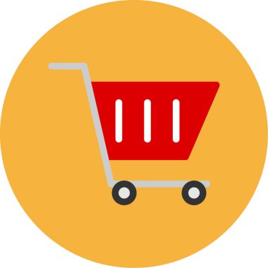 Sepet arabası düz stil simge satın alır