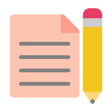 kalem vektörü düz renk simgesi