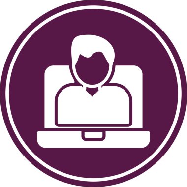 Erkek dizüstü. vektör simgesi