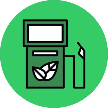 Yeşil ve beyaz bir ikonun vektör illüstrasyonu