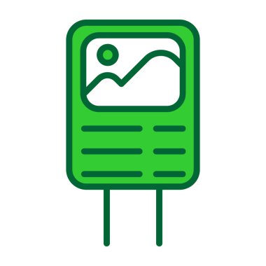 yeşil vektör düz çizgi simgesi