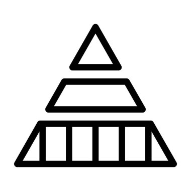 piramit vektör simgesi, basit çizgi çizimi