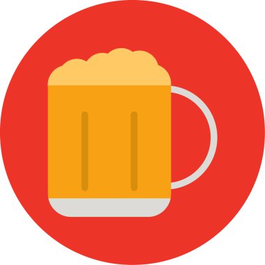 bira yassı simgesi, vektör illüstrasyonu